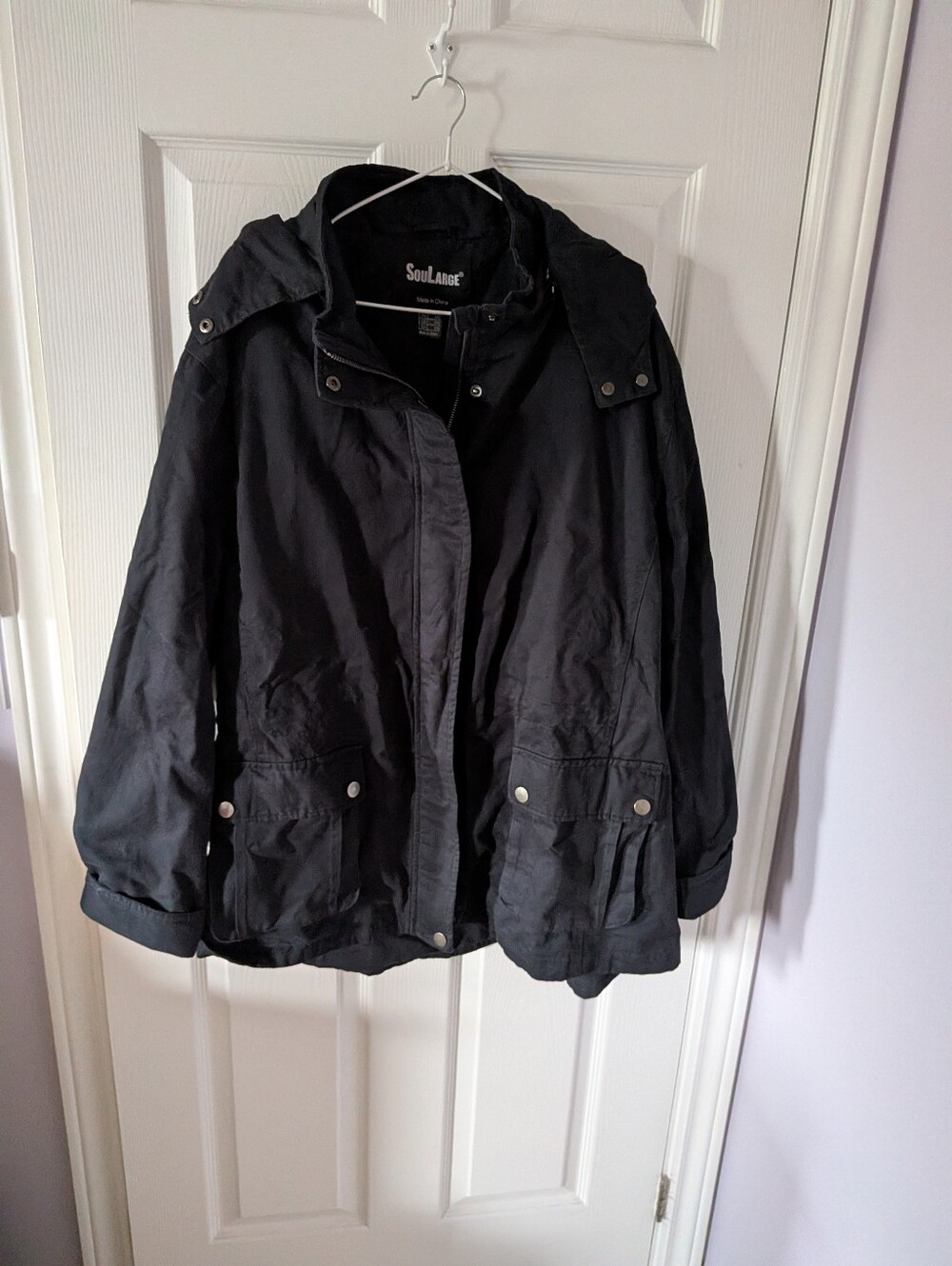 Dark Navy Hooded Anorak Jacket - Women's
